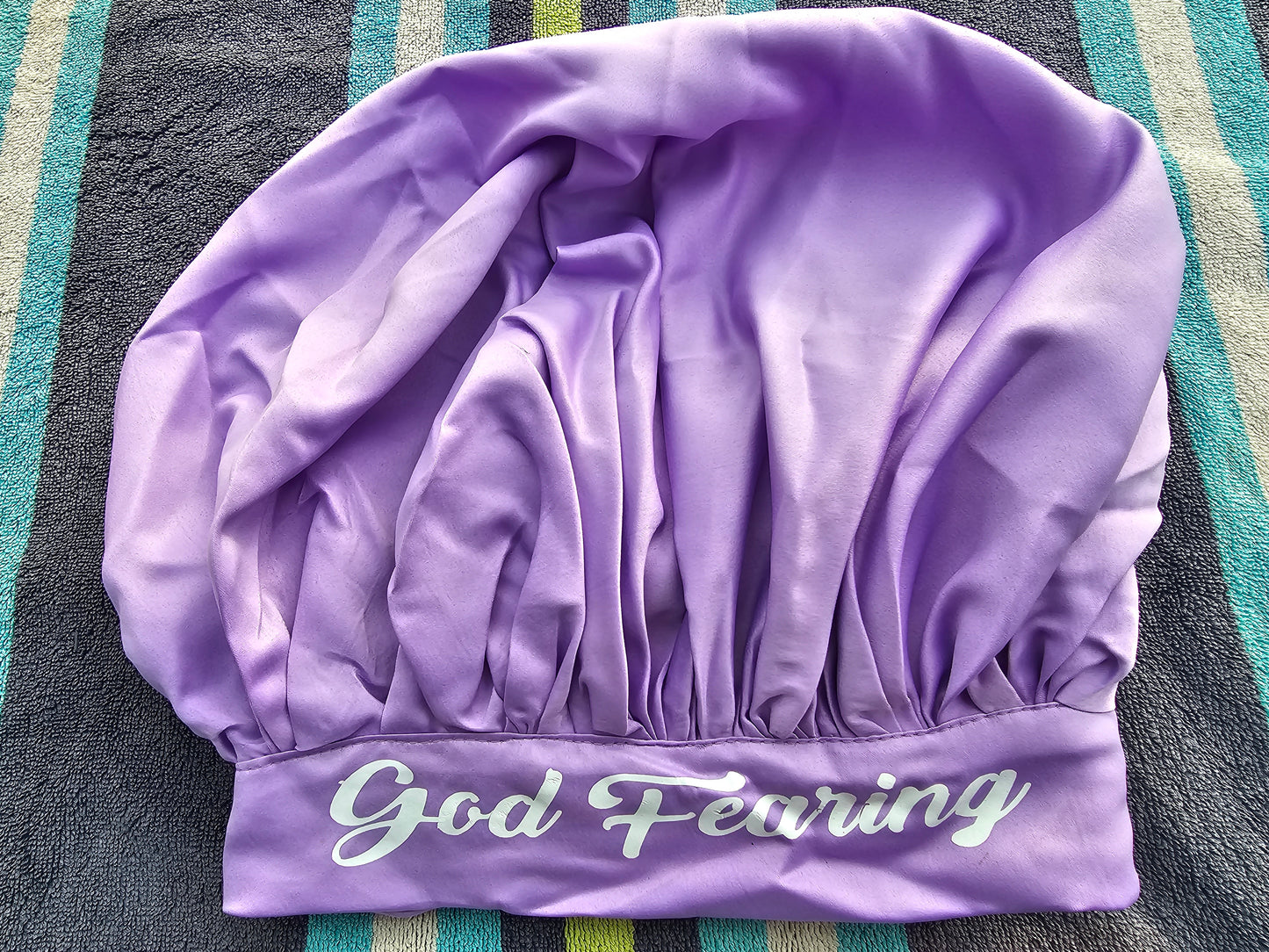 Wrap me up purple Adult bonnet