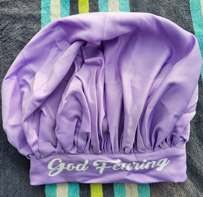 Wrap me up purple Adult bonnet